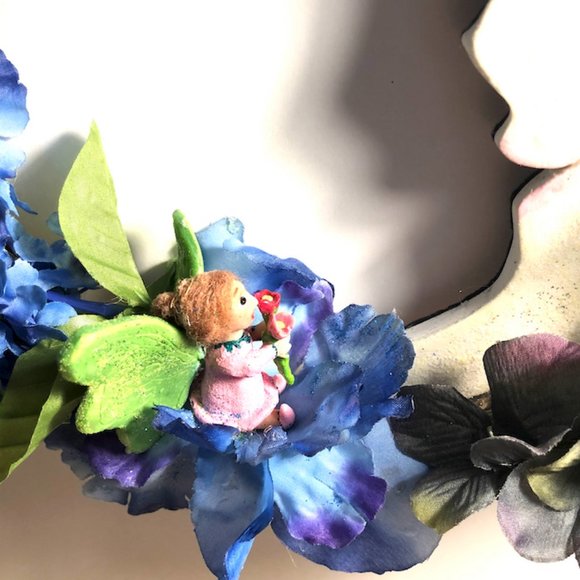 New Magical Fairy Wreath Fairy and Glow In The Dark Moon Made By Me! - Picture 4 of 7